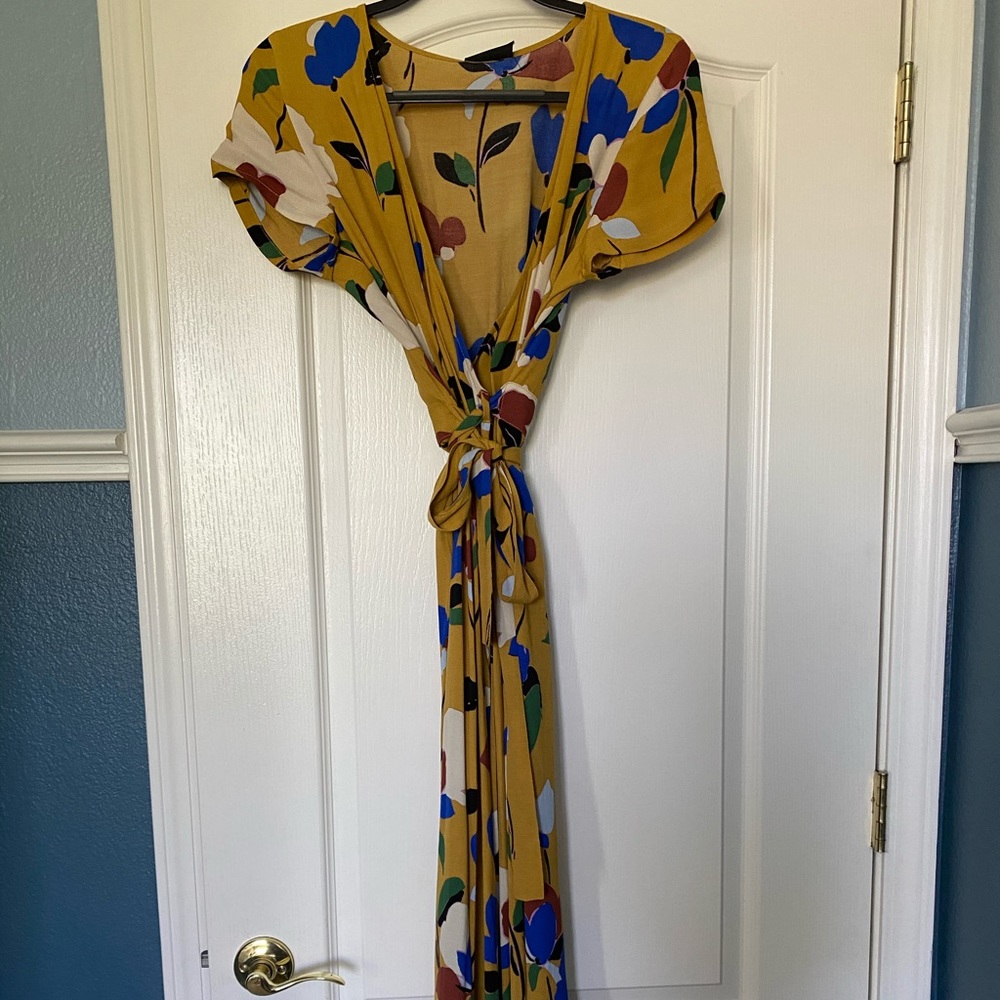 Pissarro Floral Bardot Wrap Maxi Dress